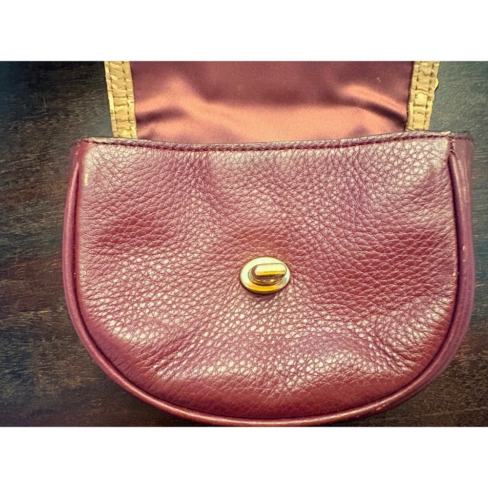 Coach Burgundy Pebbled Leather Mini Park Crossbody Bag Small Purse Maroon Kids - Picture 9 of 15